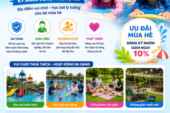 Học bơi hè tại Biên Hòa